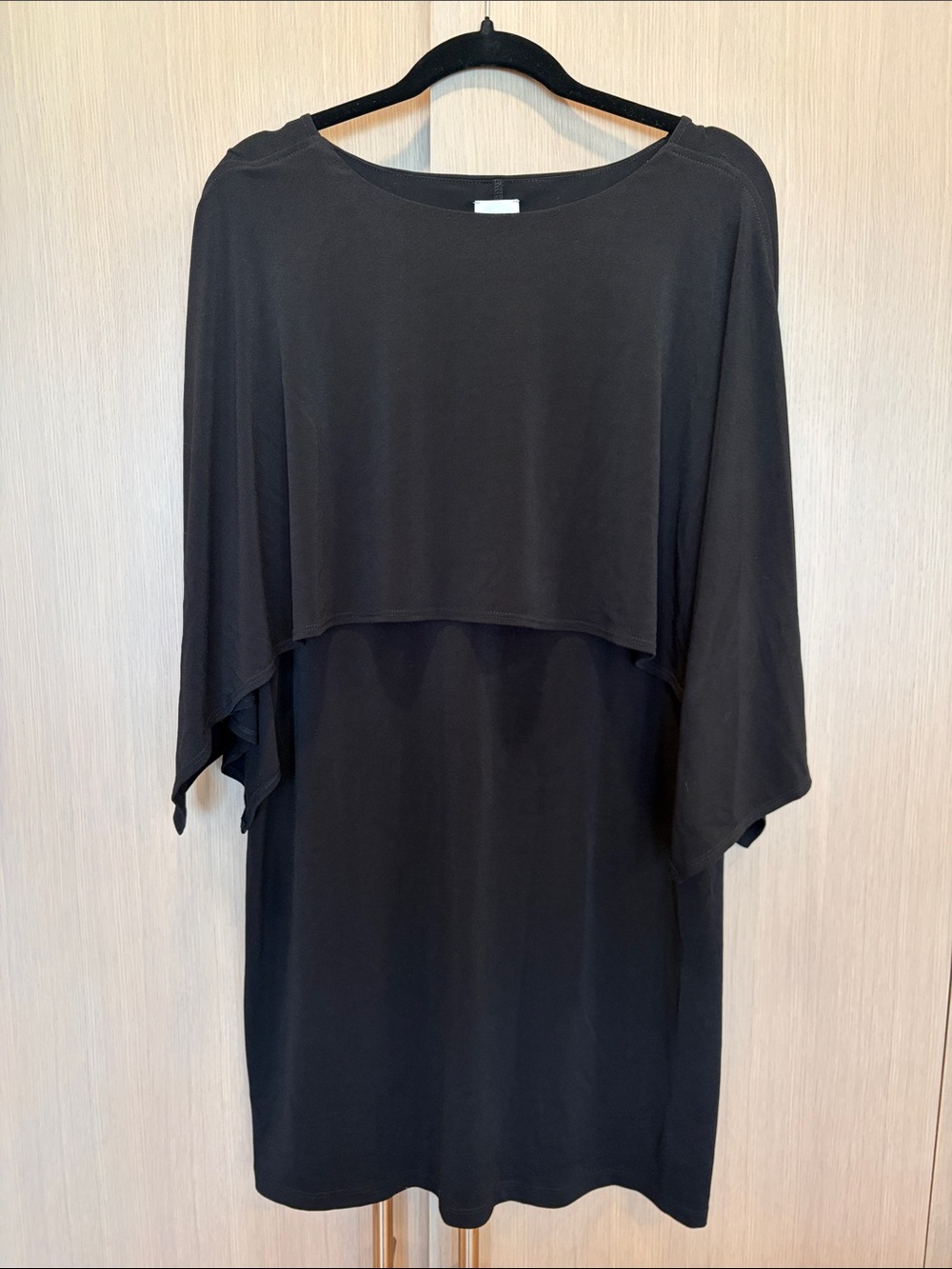 Chico's Black Midi Dress with Capelet Detail